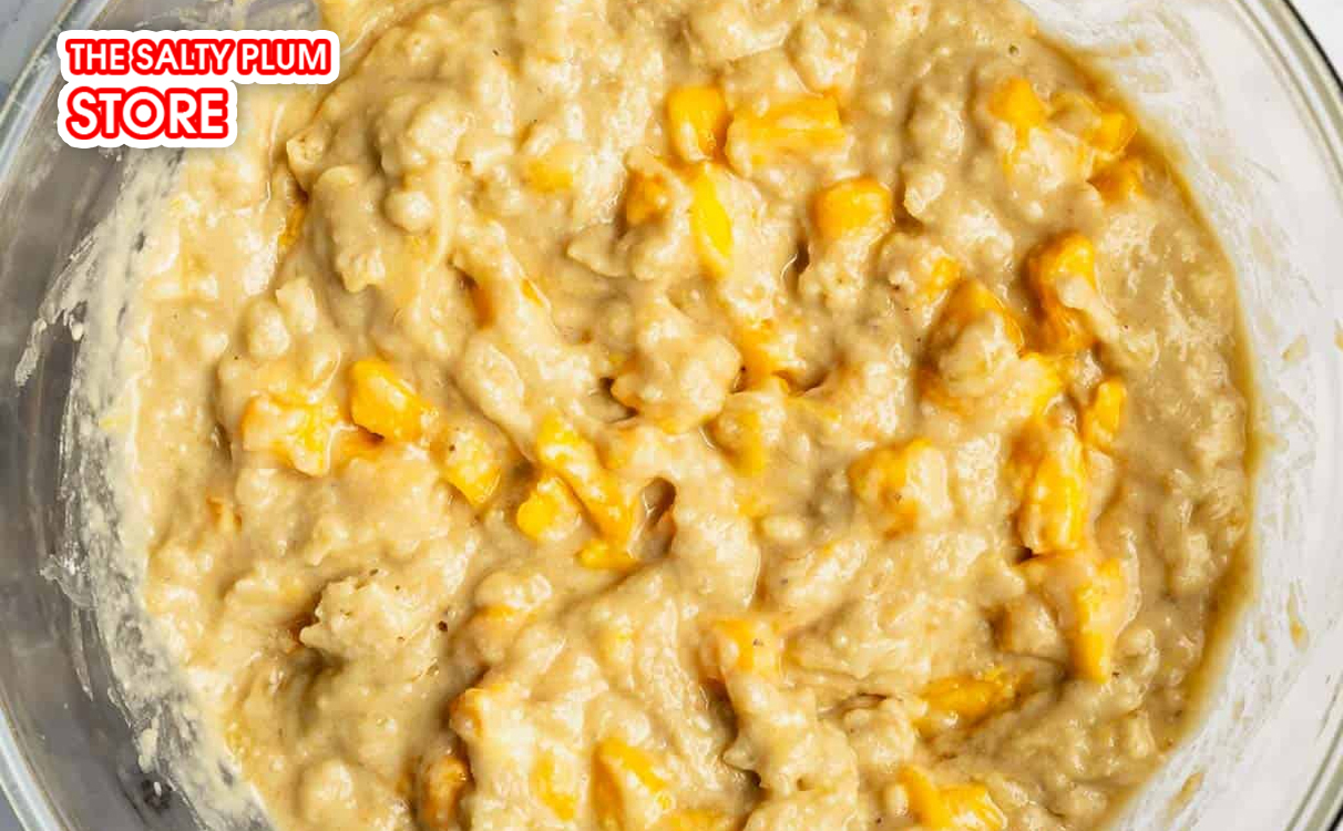 Add the chopped dried mango into the batter