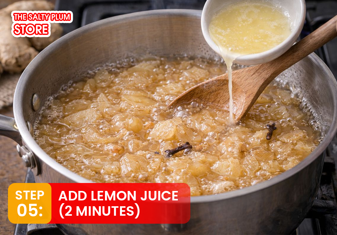 add lemon juice for dried ginger jam