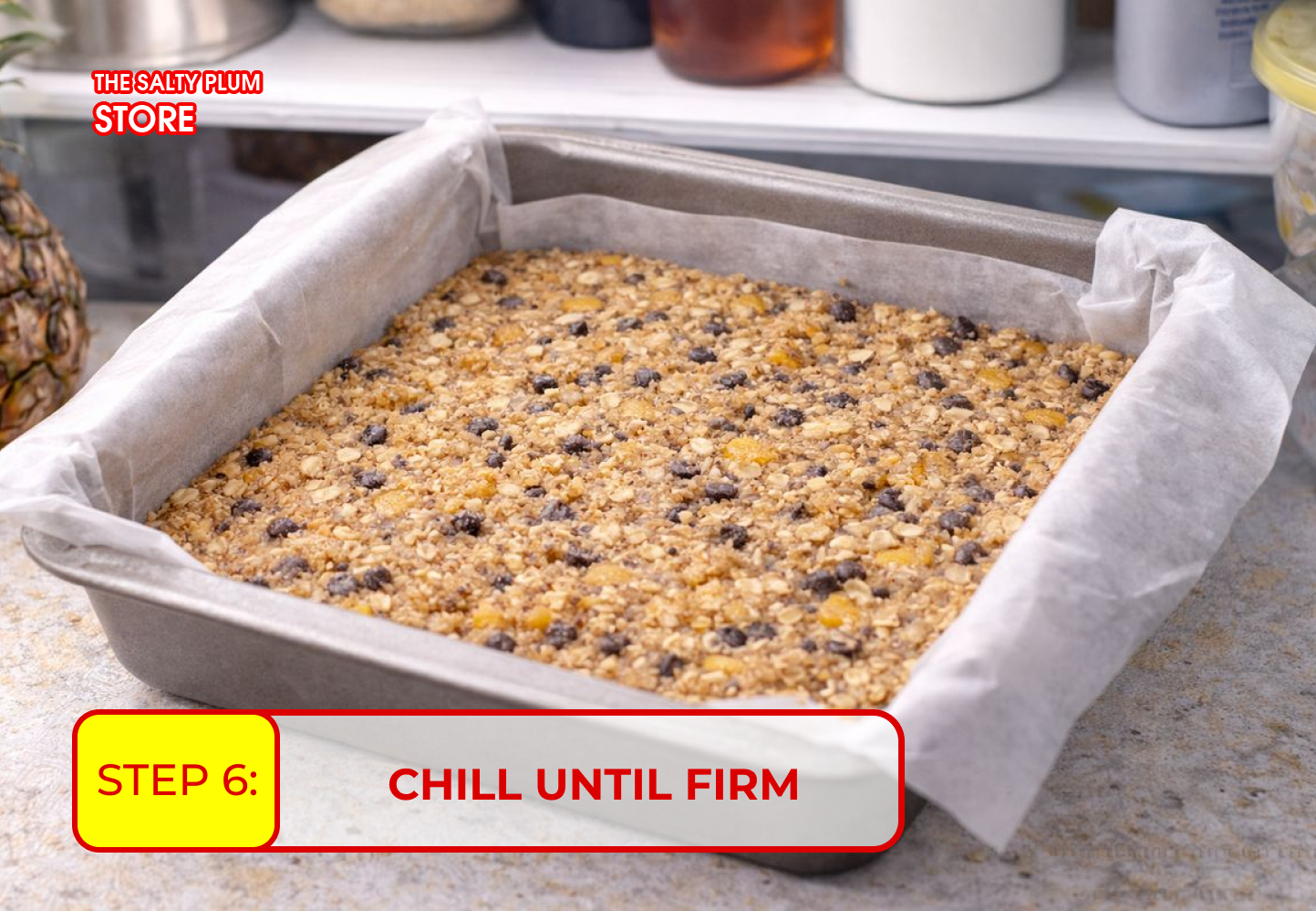 Chill dried pineapple bars Until Firm