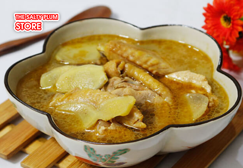 Dried ginger chicken soup