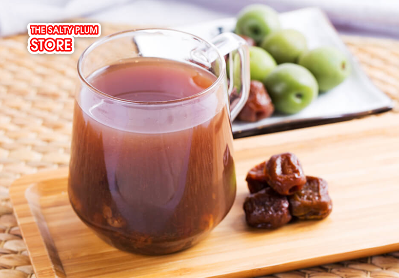 Drink dried prune tea warm, not too hot