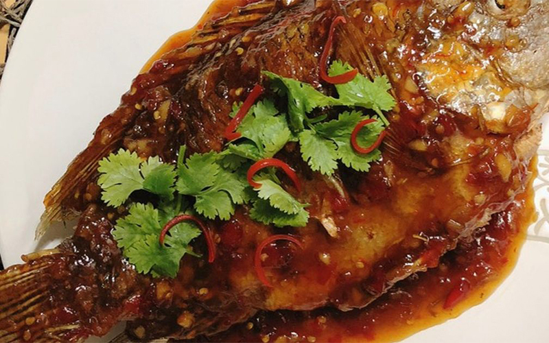 Grilled Fish with Sour Plum Sauce