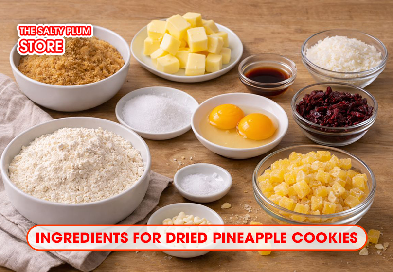 Ingredients for Dried Pineapple Cookies