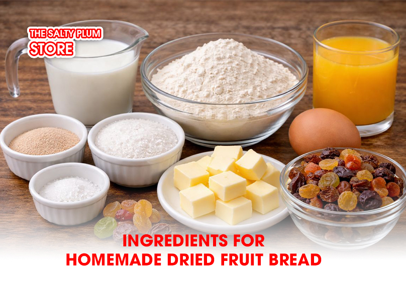 Ingredients for Homemade Dried Fruit Bread