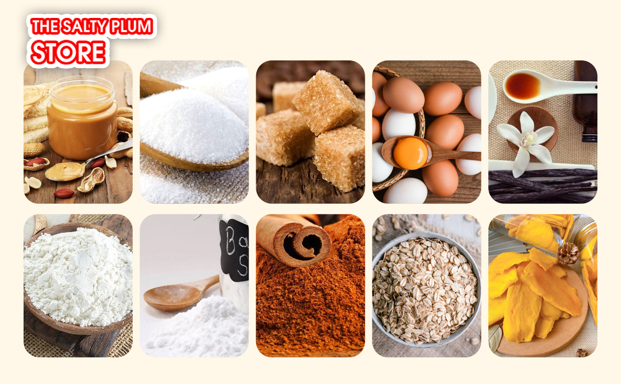 Ingredients Overview for Dried Mango Oatmeal Cookies