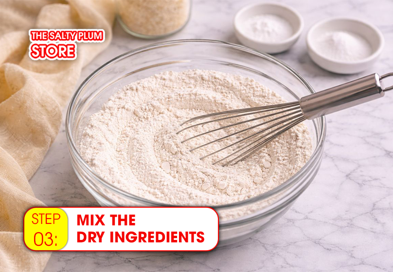 Mix the dry ingredients for dried pineapple cake