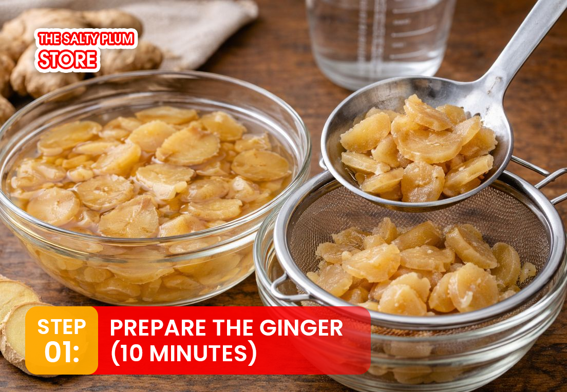  Prepare the ginger for dried ginger jam