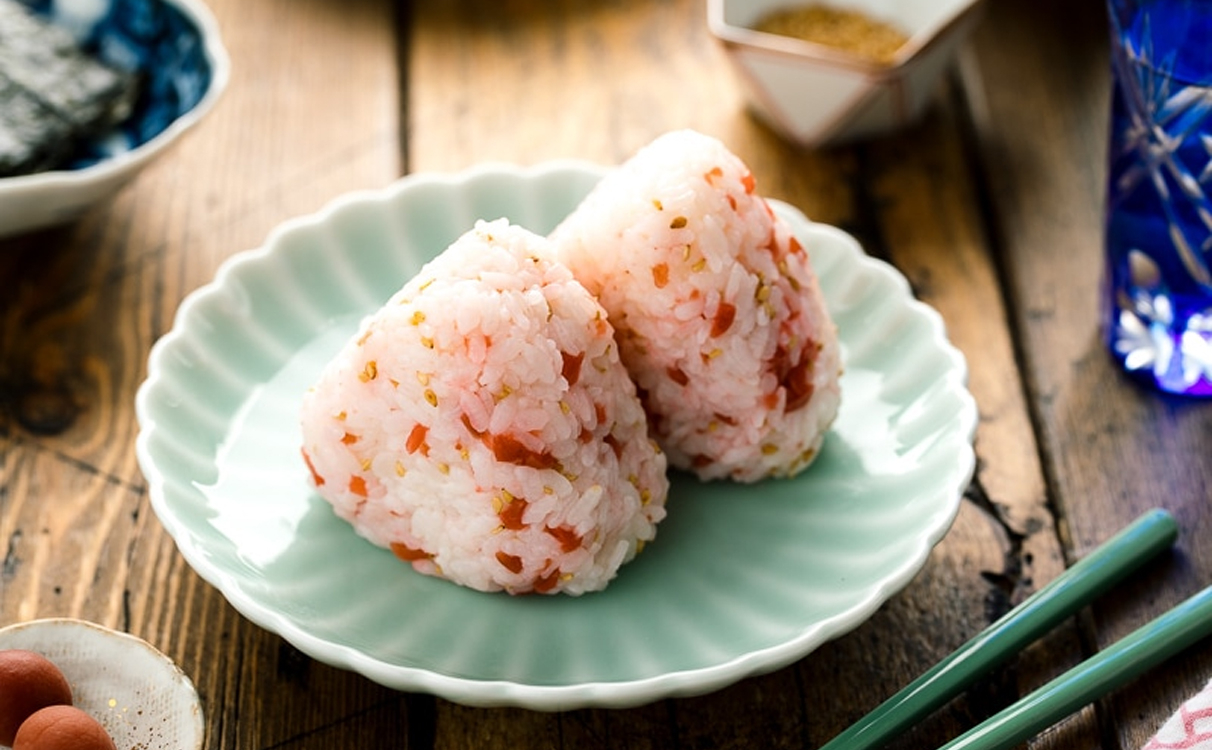 Rice Balls with salty plum 