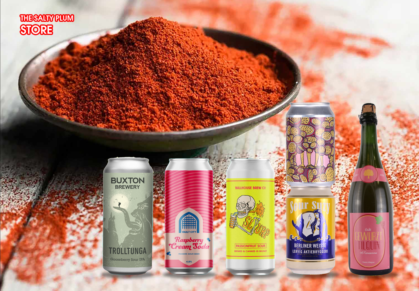 Sour Beer with Intense Salty Plum Powder