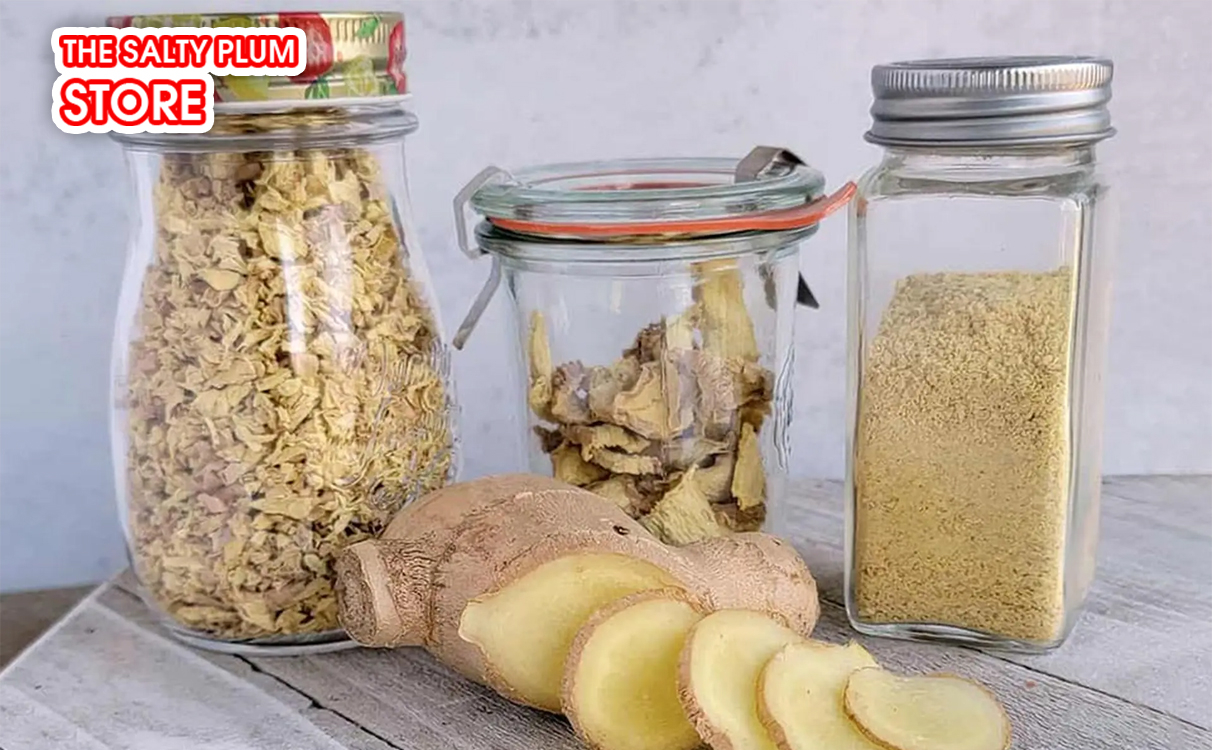 Store dried ginger in a jar