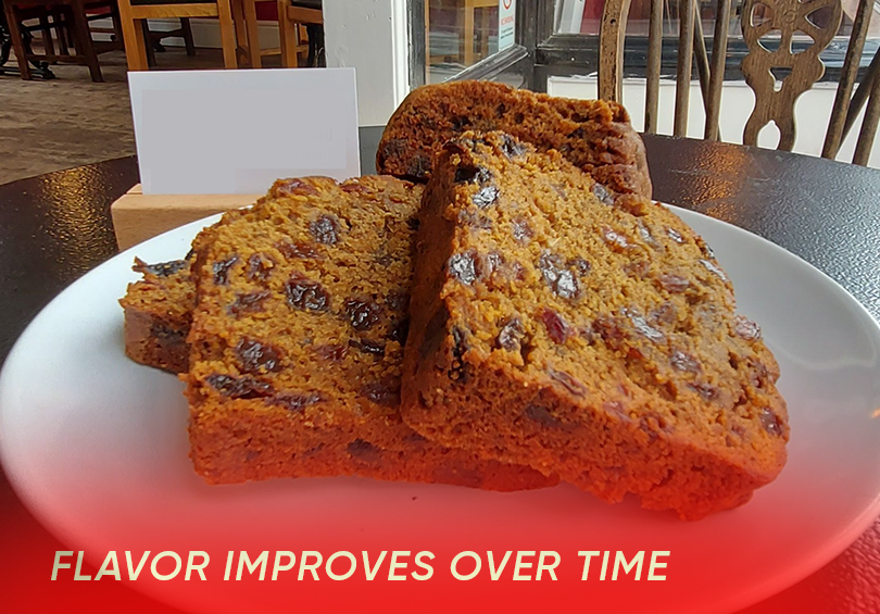 The flavor of Dried olive cake improves over time